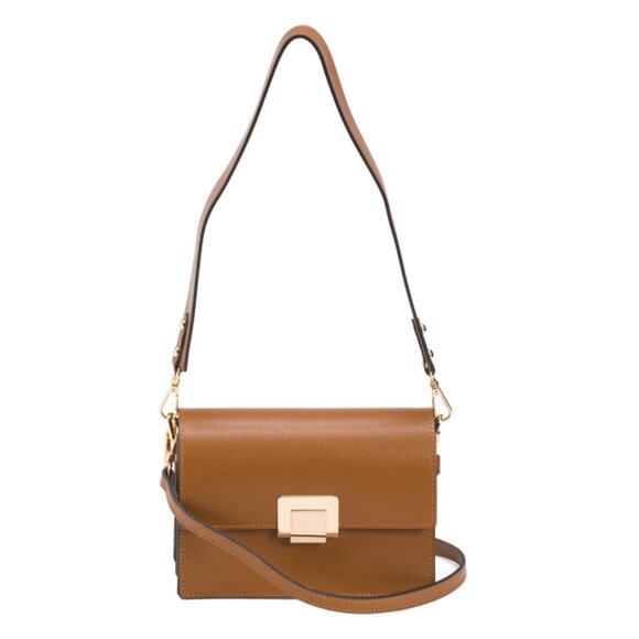 CHEVAL Cuoio Made In Italy Leather Double Compartment Crossbody